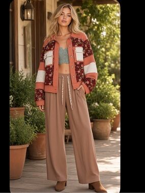 POL / New Patchwork Quilted Jacket / Boho Floral Winter jacket Boutique NEW